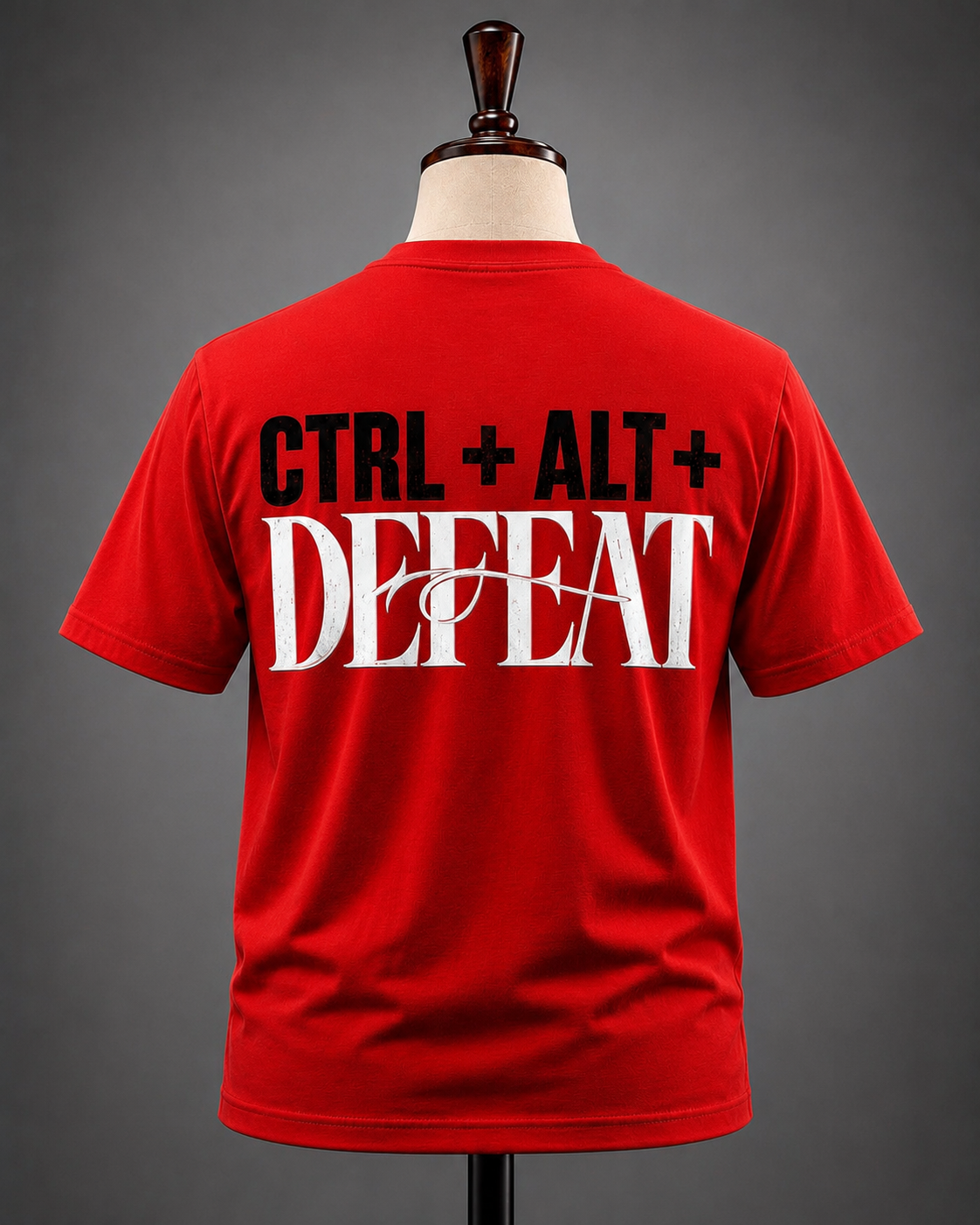 Ctrl + Alt + Defeat. Premium Cotton Graphic T-Shirt | Lightweight